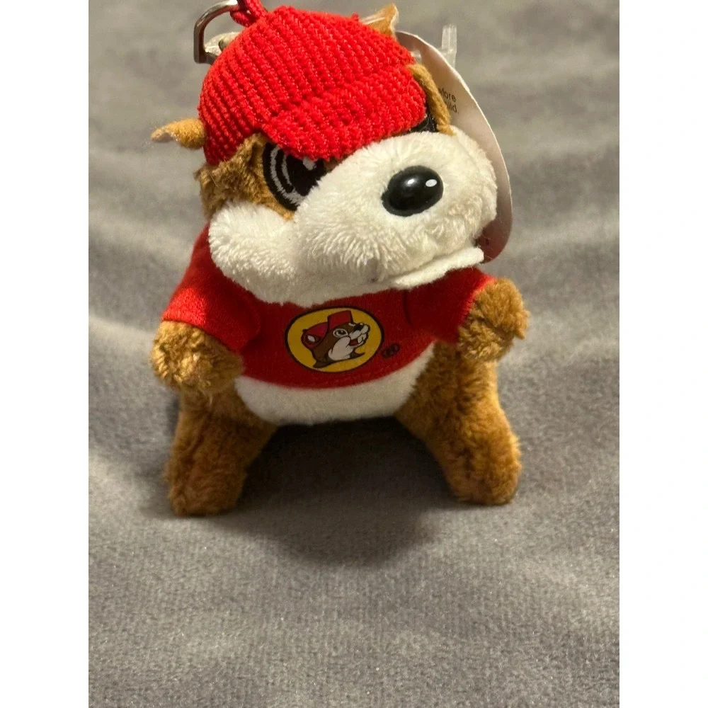 Buc-ee's Beaver Plush Keychain Red Hat and Shirt Texas Souvenir 5 Inch NWT